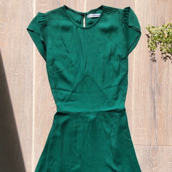 💚NWOT Reformation Gavin Dress Emerald - Picture 4 of 5